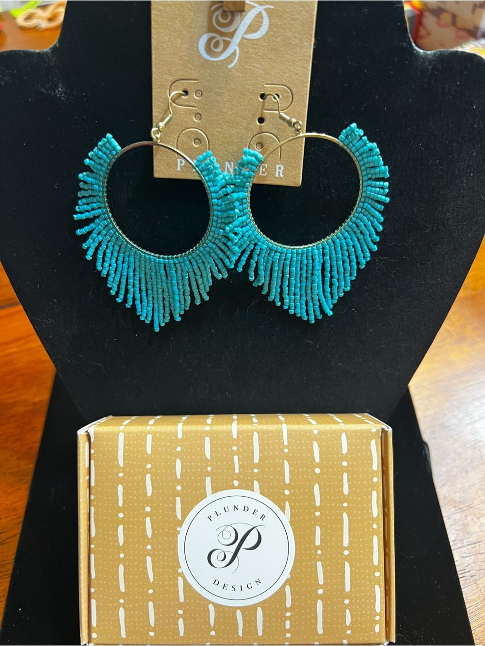 Plunder Turquoise Fringe Hoop Earrings